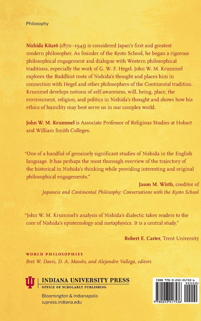 Nishida Kitarō's Chiasmatic Chorology: Place of Dialectic, Dialectic of Place (World Philosophies)      Hardcover – September 1, 2015