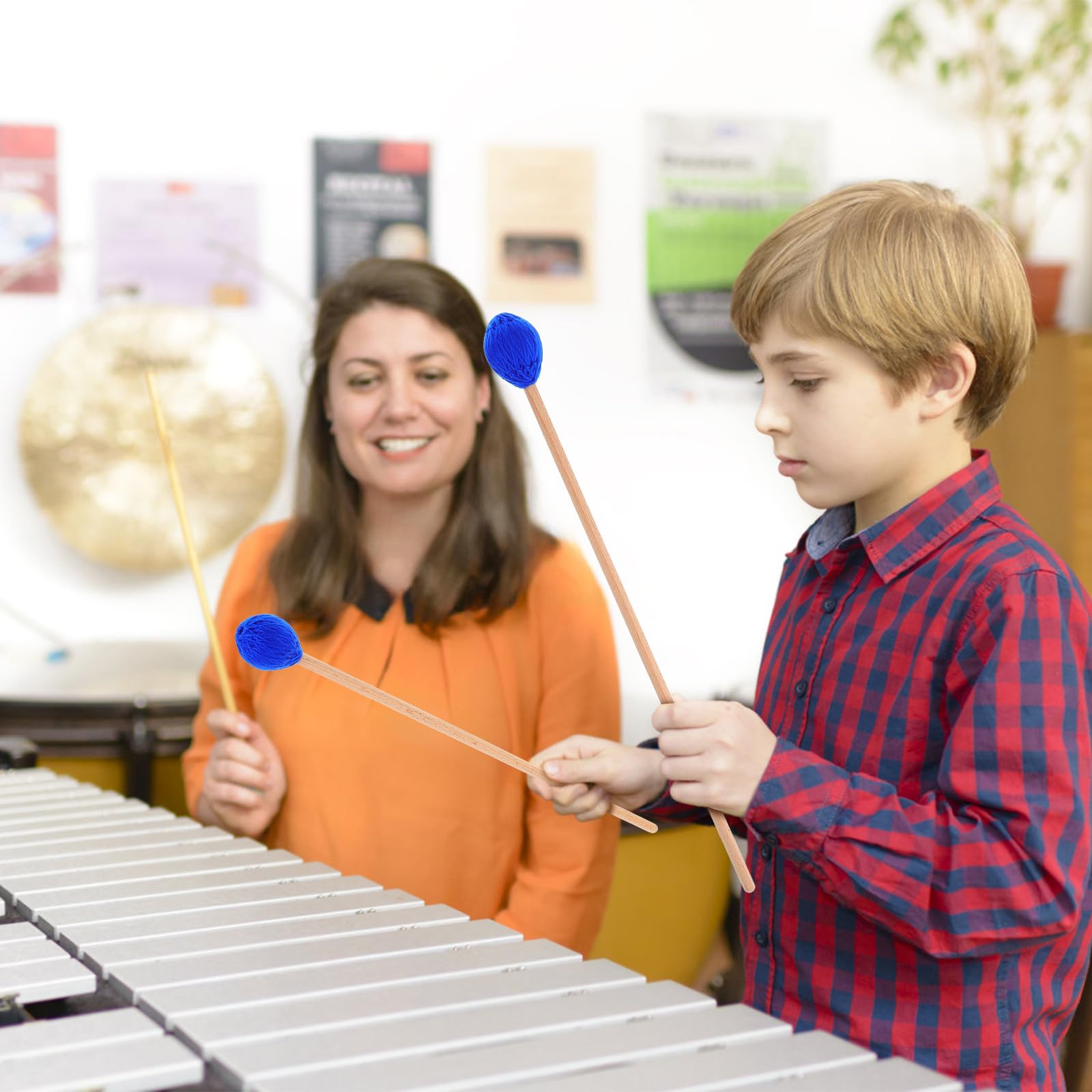 Holz Drumsticks 6 Stück Percussion für Bassdrums und Xylophon mit Langlebigen Schlägeln für Erwachsene und Aufführungen