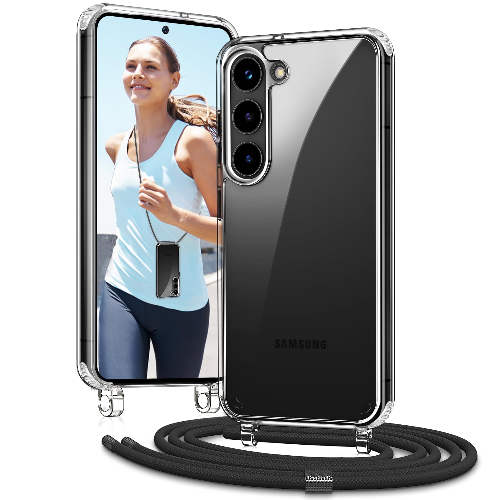 OLEPHY Handykette mit Band für iPhone 16 Hülle, Verstellbare