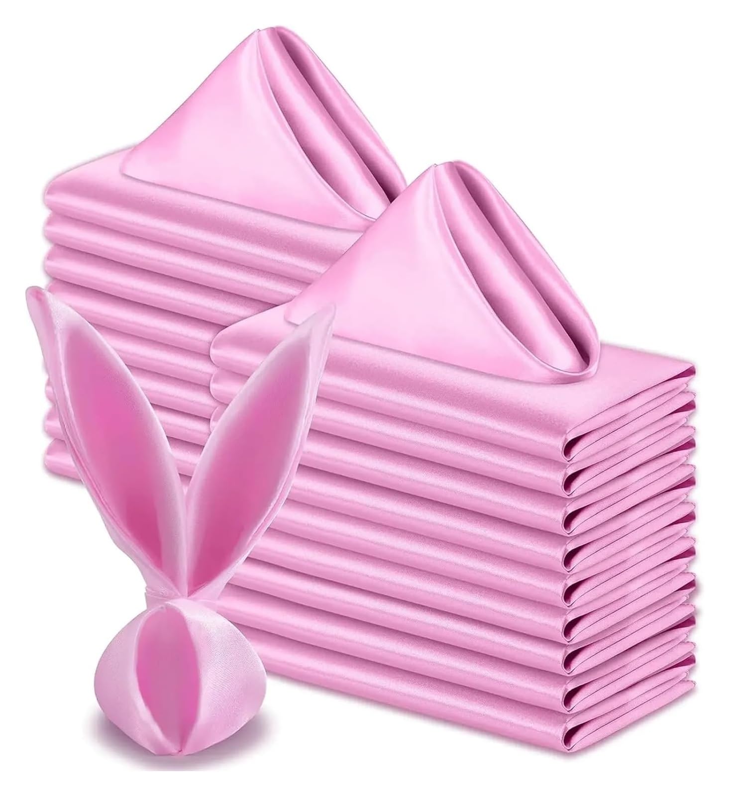 Cotton Table Napkins, Satin Table Napkins 30x30cm 12pk Multicolor for Wedding Birthday Party(12pcs Pink)