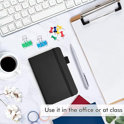 Miniatura 53 de feela Paquete de 3 cuadernos pequeños de bolsillo, mini bloc de notas con rayas universitarias de tapa dura, suministros de oficina para mujer