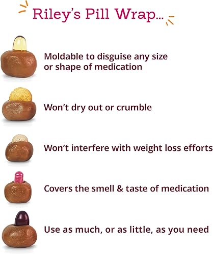 Miniatura 4 de Riley's Envoltorio de Píldoras para Perros - Deliciosa Pasta Sabor Calabaza y Mantequilla de Cacahuete para Perros - Envuelve Píldoras, Cápsulas,