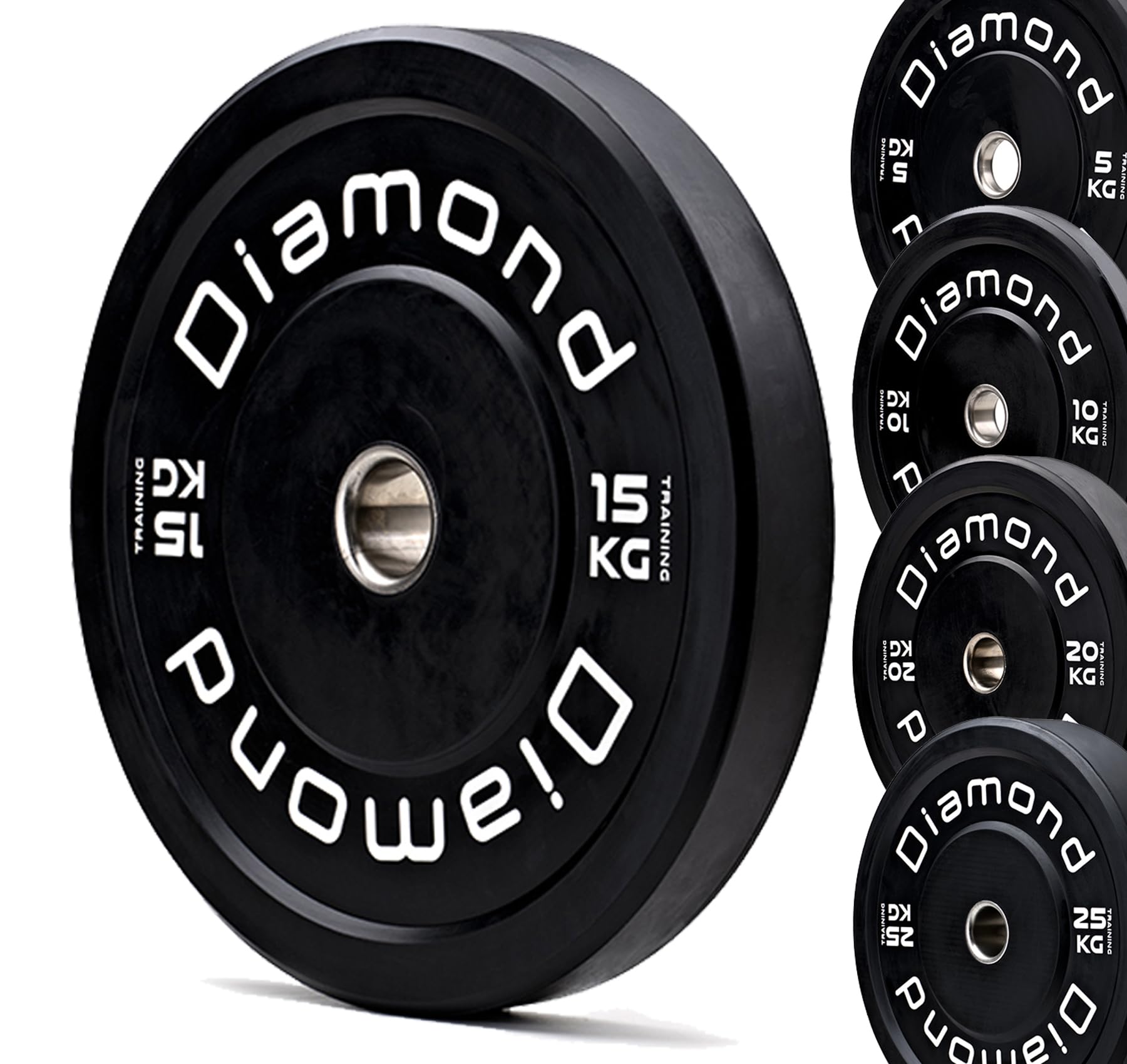 G5 HT SPORT Discos de entrenamiento olímpicos Diamond orificio Ø50 mm para gimnasio y gimnasio en casa de 5 a 25 kg para mancuernas y pesas (1 x 15 kg)