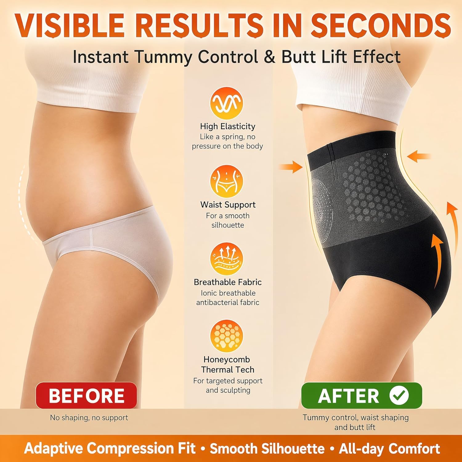 Moringa 4-in-1 Mikropartikel Sculpting & Fettverbrennungs-Shorts,Thermogene Fettverbrennungs-Formungsshorts,Nahtlose Shapewear-Hose mit hohem Bund und Bauchkontrolle für Damen,Yoga(L)
