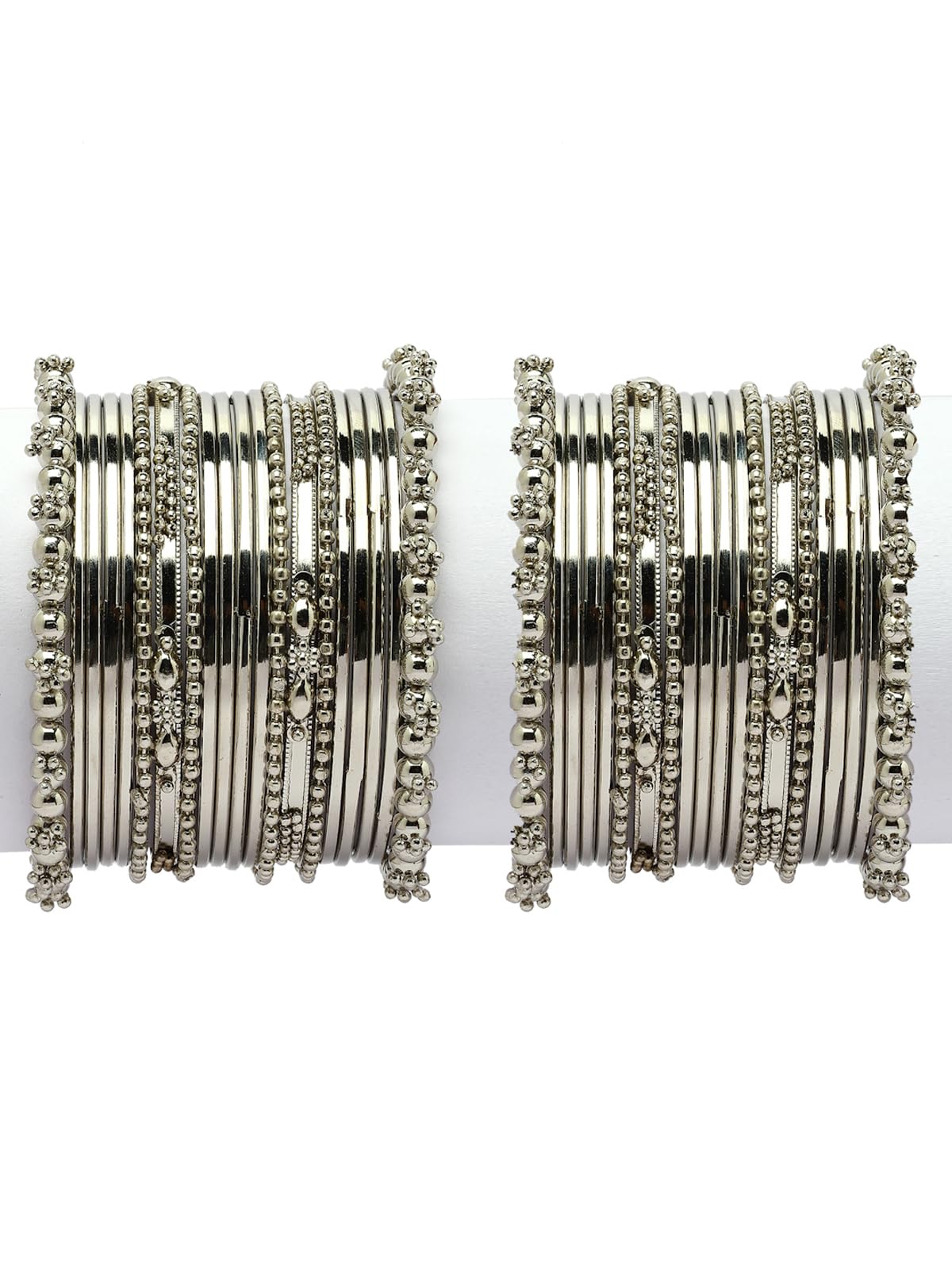 Impressive Oxidised Silver Plated Celebrity Inspired Bangle Jewellery for Women & Girls|Set of 40|B107299-image-4