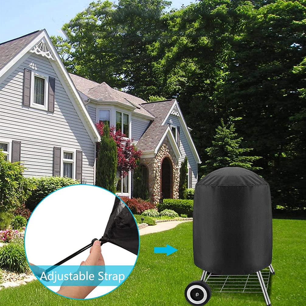 Copertura impermeabile per barbecue da 73 cm, protezione rotonda per esterni, con tessuto antivento resistente ai raggi UV, per braciere e patio
