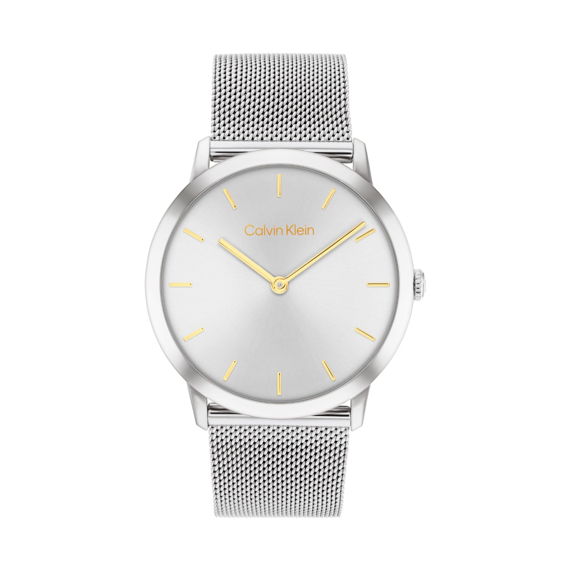 white men's and women's quartz watch with stainless steel bracelet
