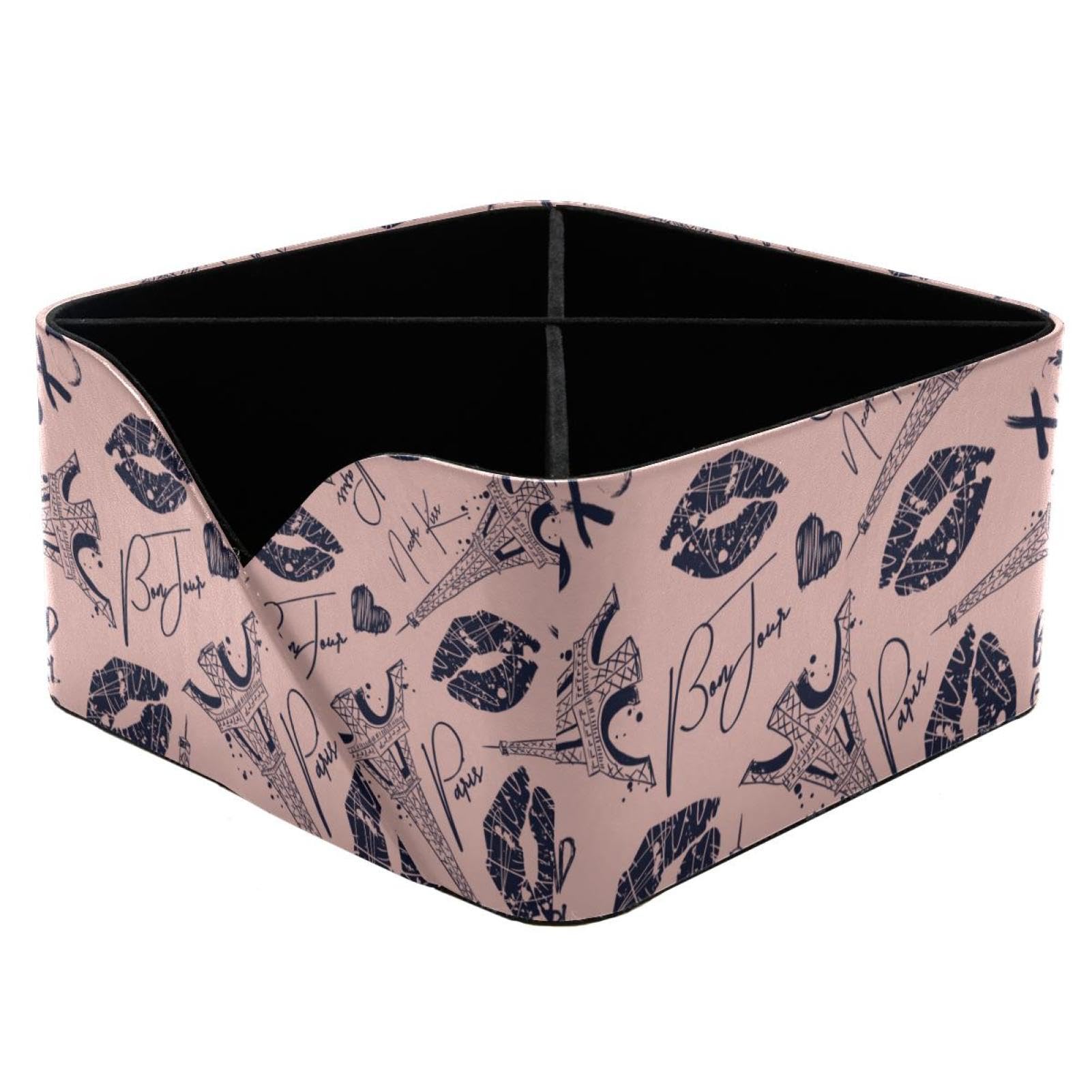 Organiseur de bureau 4 compartiments Kisses, pot de rangement et porte-crayons au design ciselé