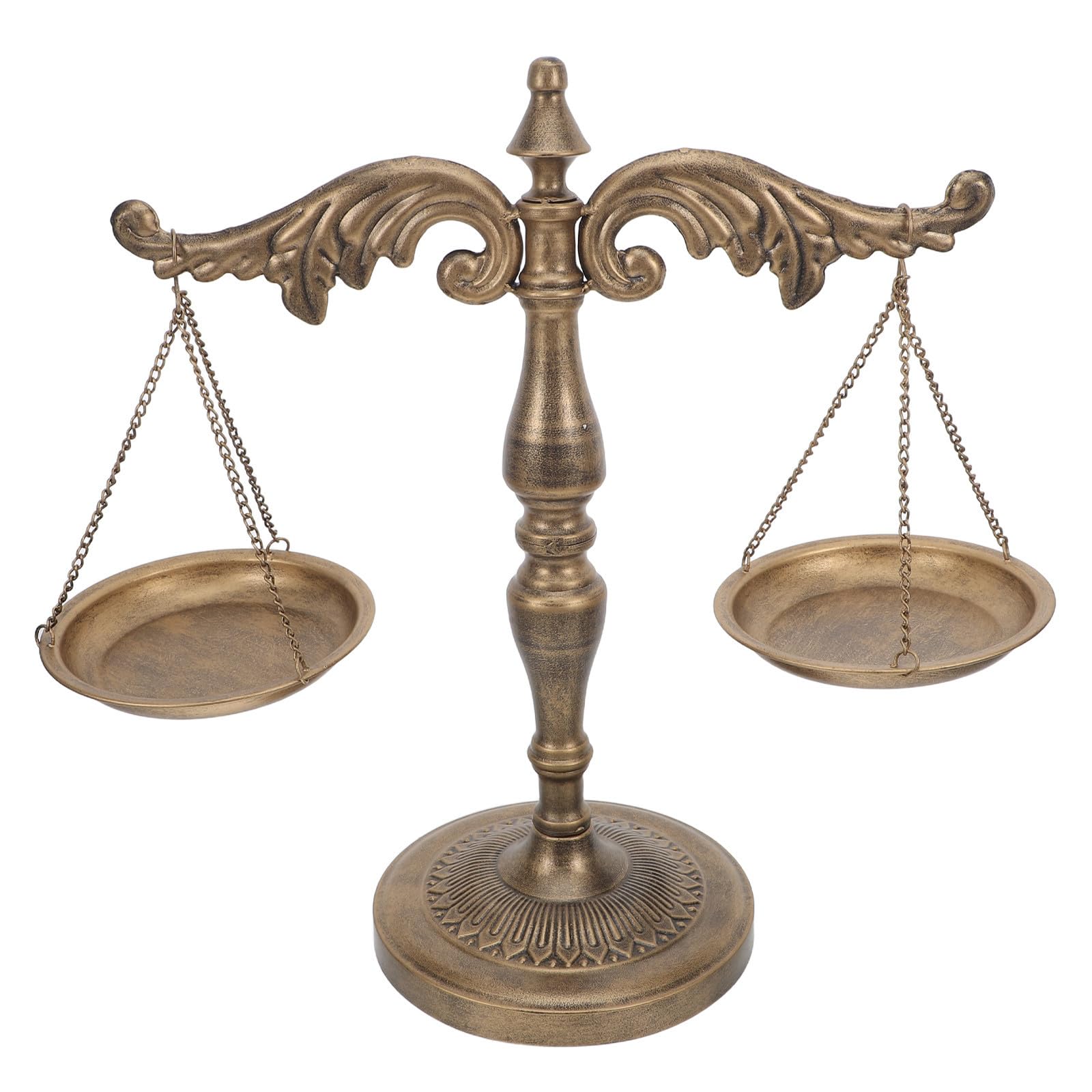 Balanza de justicia de hierro dorado con acabado vintage exclusivo
