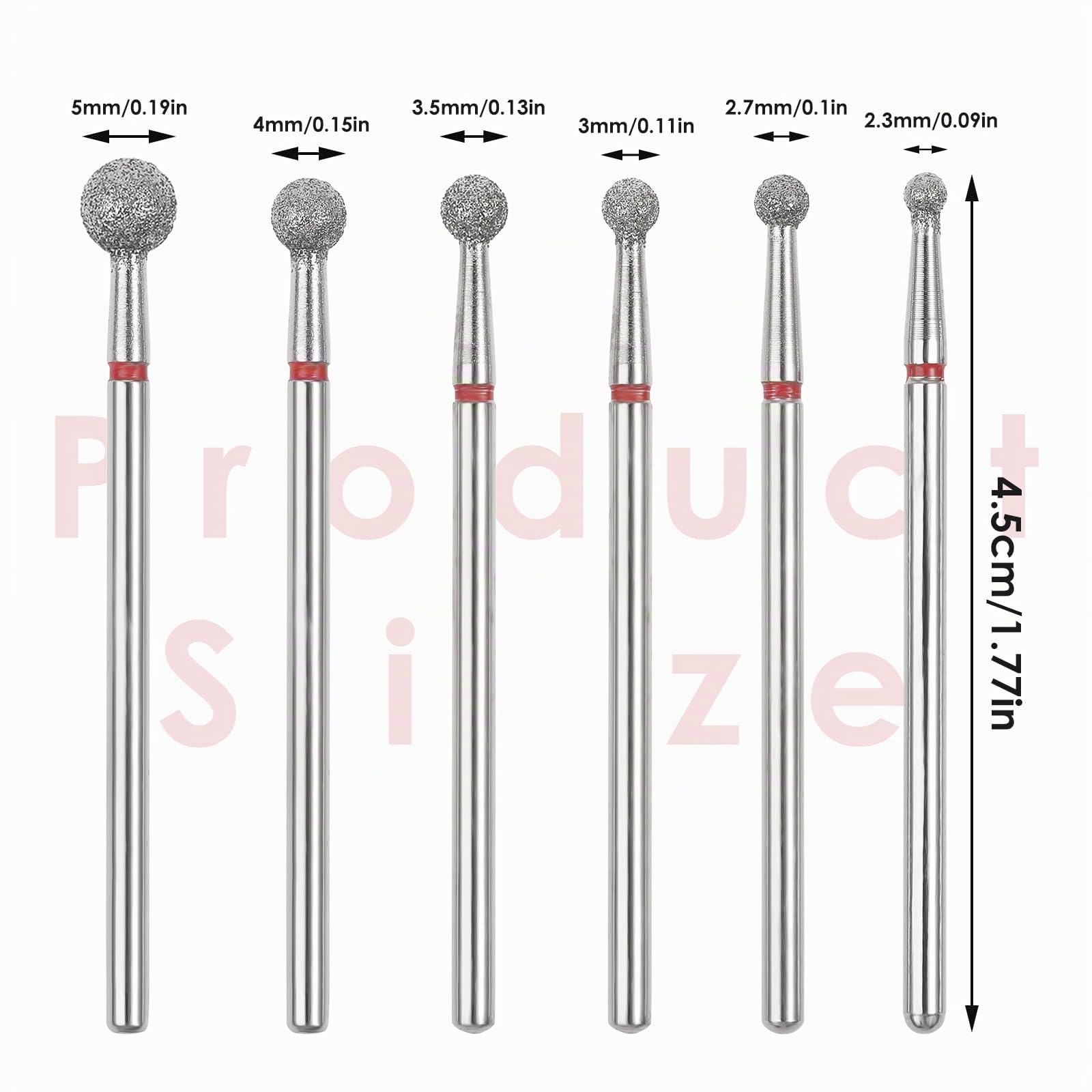 Sibba Lot de 6 Forets À Cuticules en Acier Inoxydable Avec Étui pour Manucure Pédicure Lime À Polir Têtes de Meulage Outils Professionnels en Métal Carbure pour Ongles en Gel Acrylique