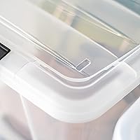 Vista 7 de IRIS USA - Contenedores de almacenamiento de plástico apilables de 40 cuartos de galón con tapas y hebillas de cierre, paquete de 4