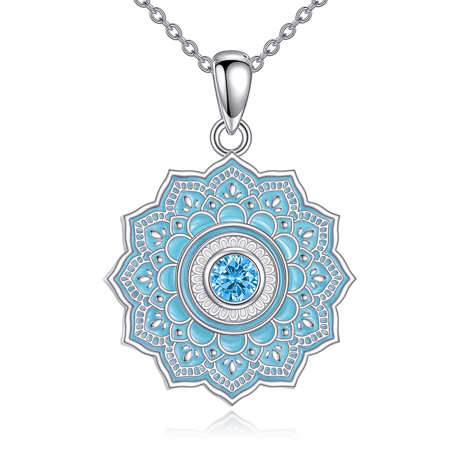 Vadmans Collar de Loto de Regalo de Plata de Ley 925 Collar Colgante de Loto Flor de Loto Joyería para las Mujeres