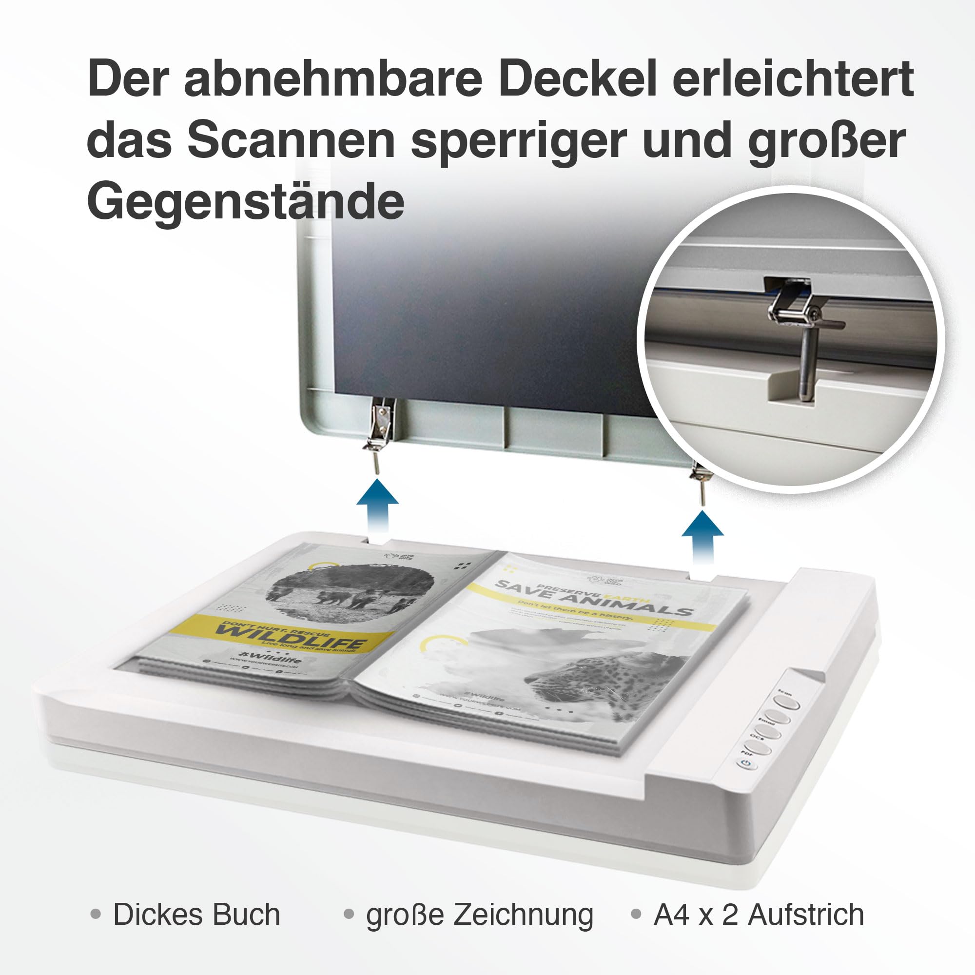 Plustek OS1180 Flachbettscanner A3 9 Sekunden für Bibliotheken Schulen Büros