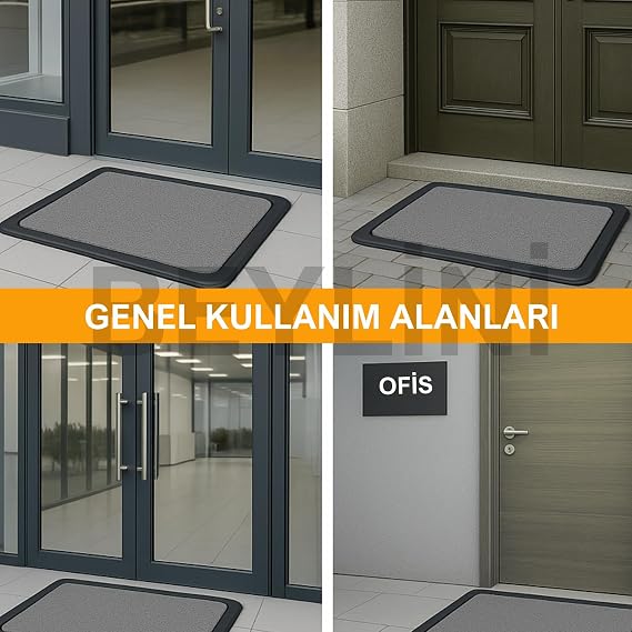 Beylini Disinfectant Hygiene Mat Exterior Door Home Office Apartment Entrance Carpet Curly Mat with Anti-Slip Pool (Grey)