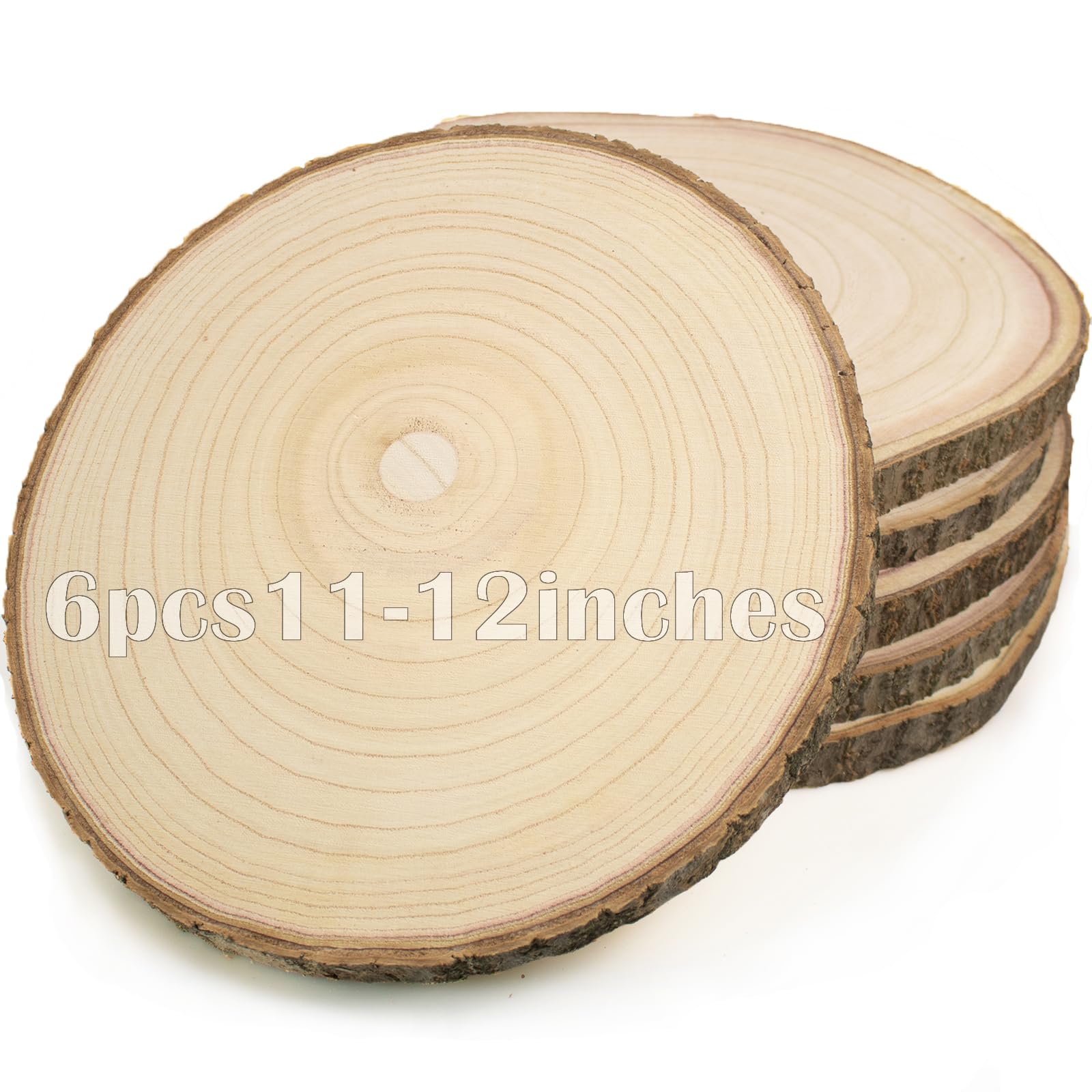 SENMUT 6-Pack 11-12 Inch Wood Slices