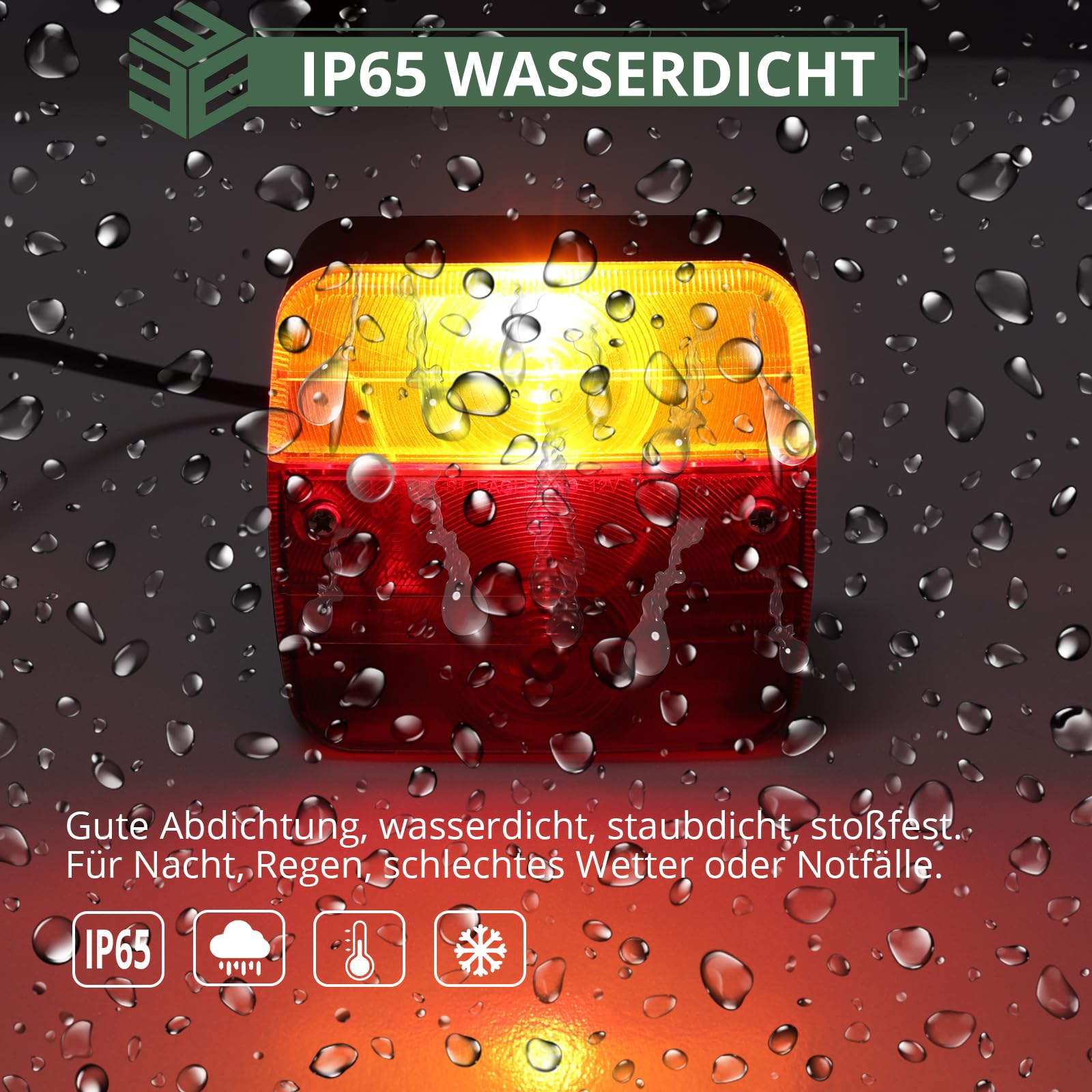 EYPINS Anhänger Rückleuchten Set, Universal 12V Anhänger Rücklichter mit 7.5m Kabel, 7-polig Anhängerbeleuchtung Kennzeichenbeleuchtung Wasserdicht IP65 für PKW LKW Caravan Boot Vans | E-Mark E13