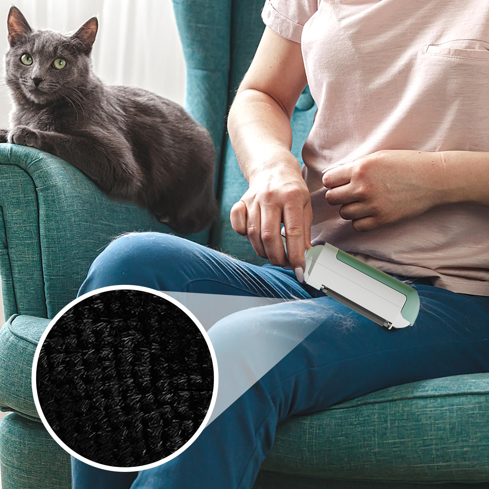 Rullo Togli Peli Per Animali - Riutilizzabile Per Vestiti, Divano, Auto E Letti