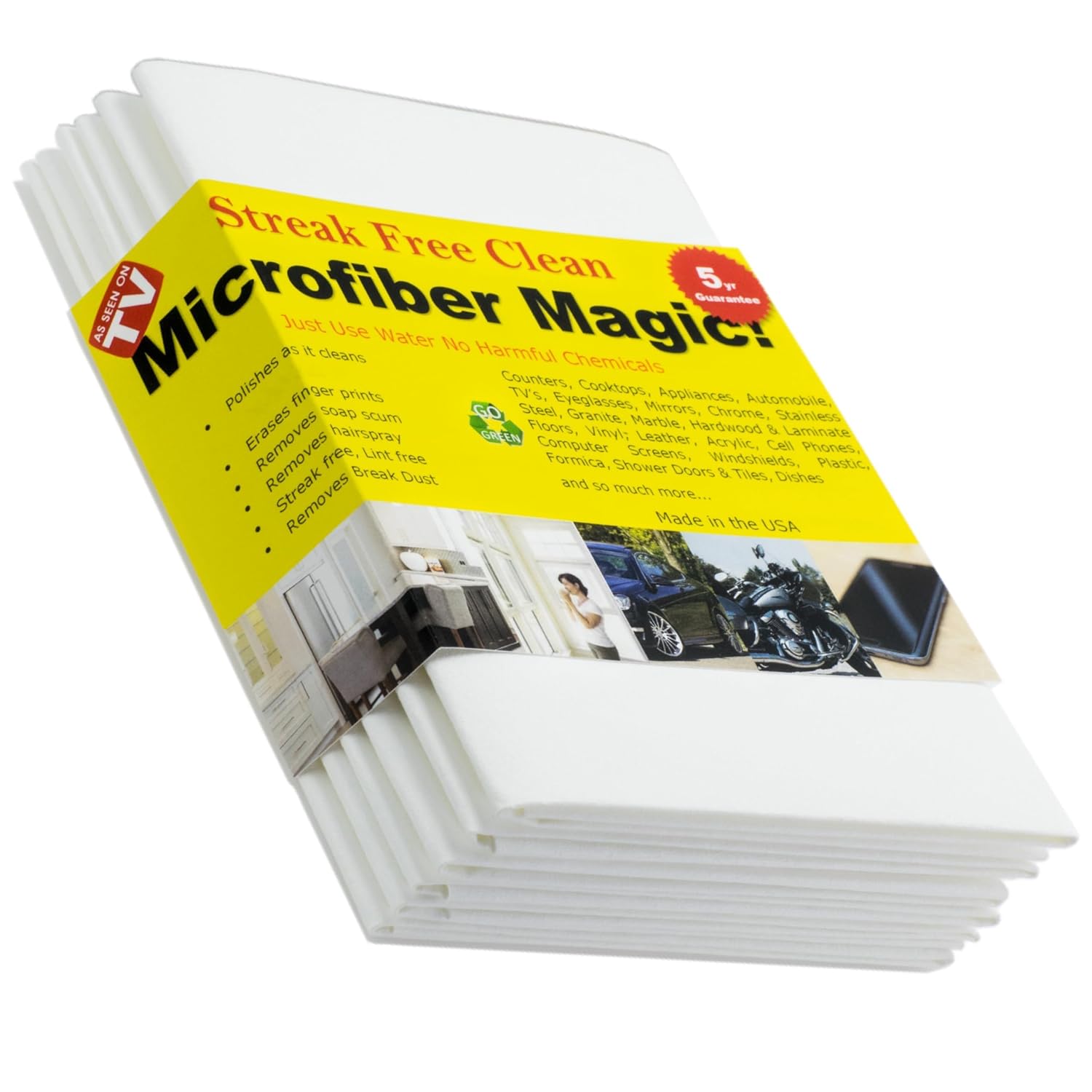 Microfiber Magic Streak Free Cleaning Cloth 6 Pack Clean Any Surface With Just Water Eco Friendly Environmentally Safe