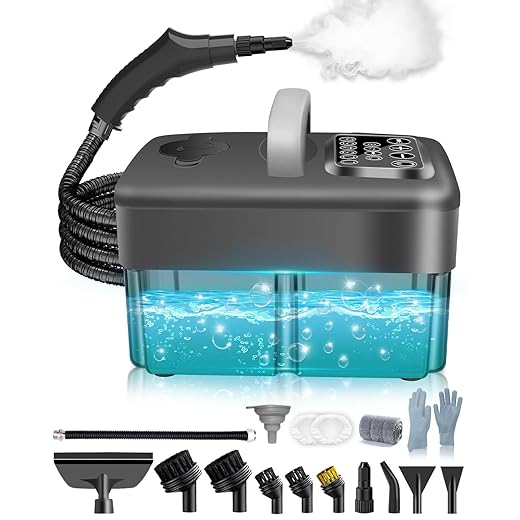 Steam Cleaner for Home - 1600ML Water Tank 15s Heat-Up Portable Steamer for Cleaning, 6 Level Adjustable, 2500W, 45PSI, 250°F Steam, Handheld Steam Cleaner for Car Detailing, Grease, Tile,Grout