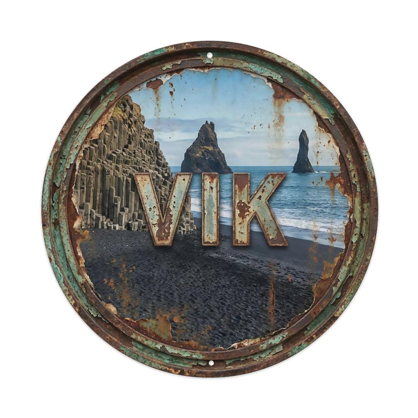 Retro Travel Iceland Vik Metal Tin Sign