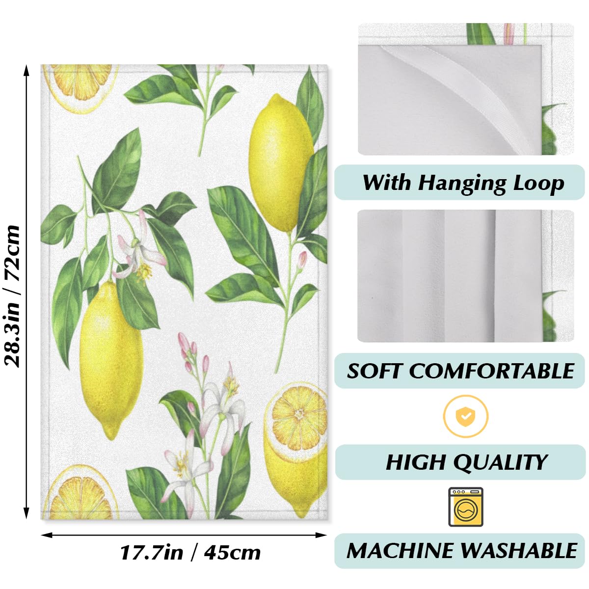 2 Pièces, Torchons, Citrons Jaunes Et Torchons De Cuisine