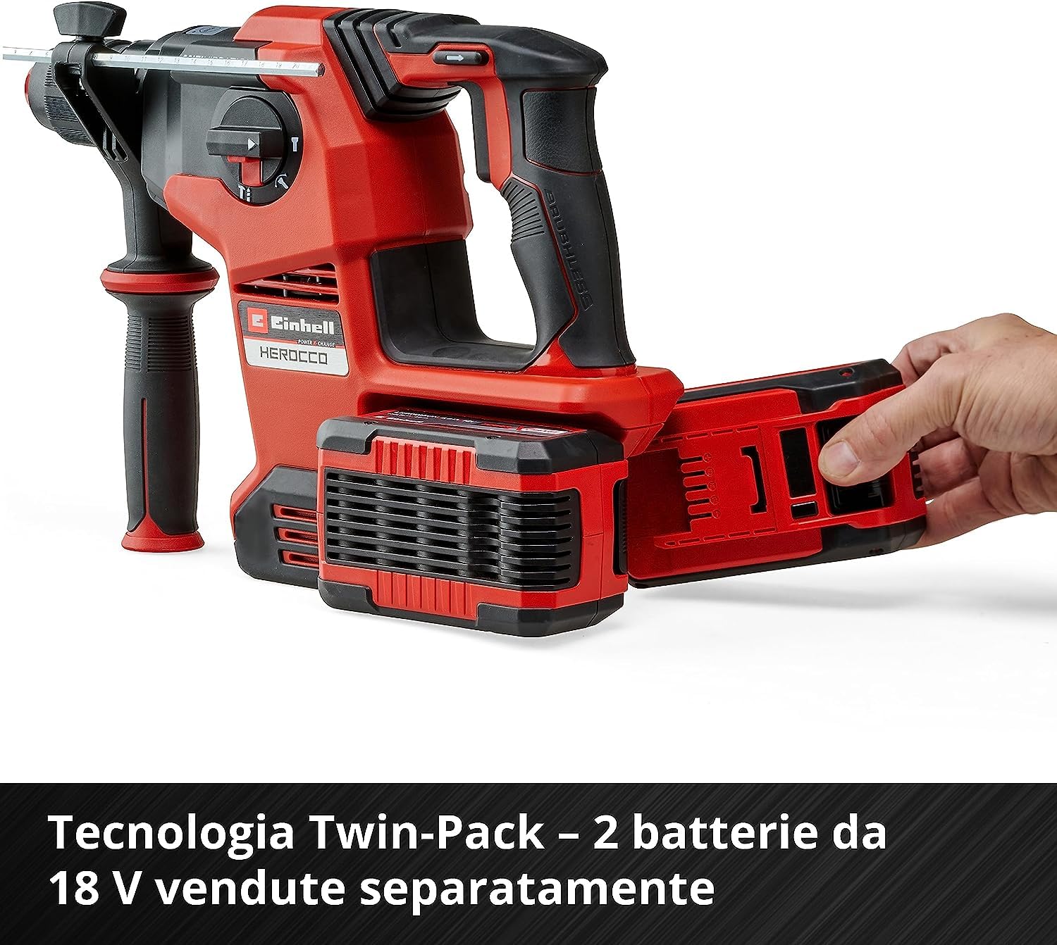 Einhell Tassellatore a batterie Herocco 36/28 Power X-Change (Twin-Pack, foratura/tassellatura/scalpellatura con/senza fissaggio, 3.2 J, senza spazzole, SDS plus, senza batteria/caricabatterie)