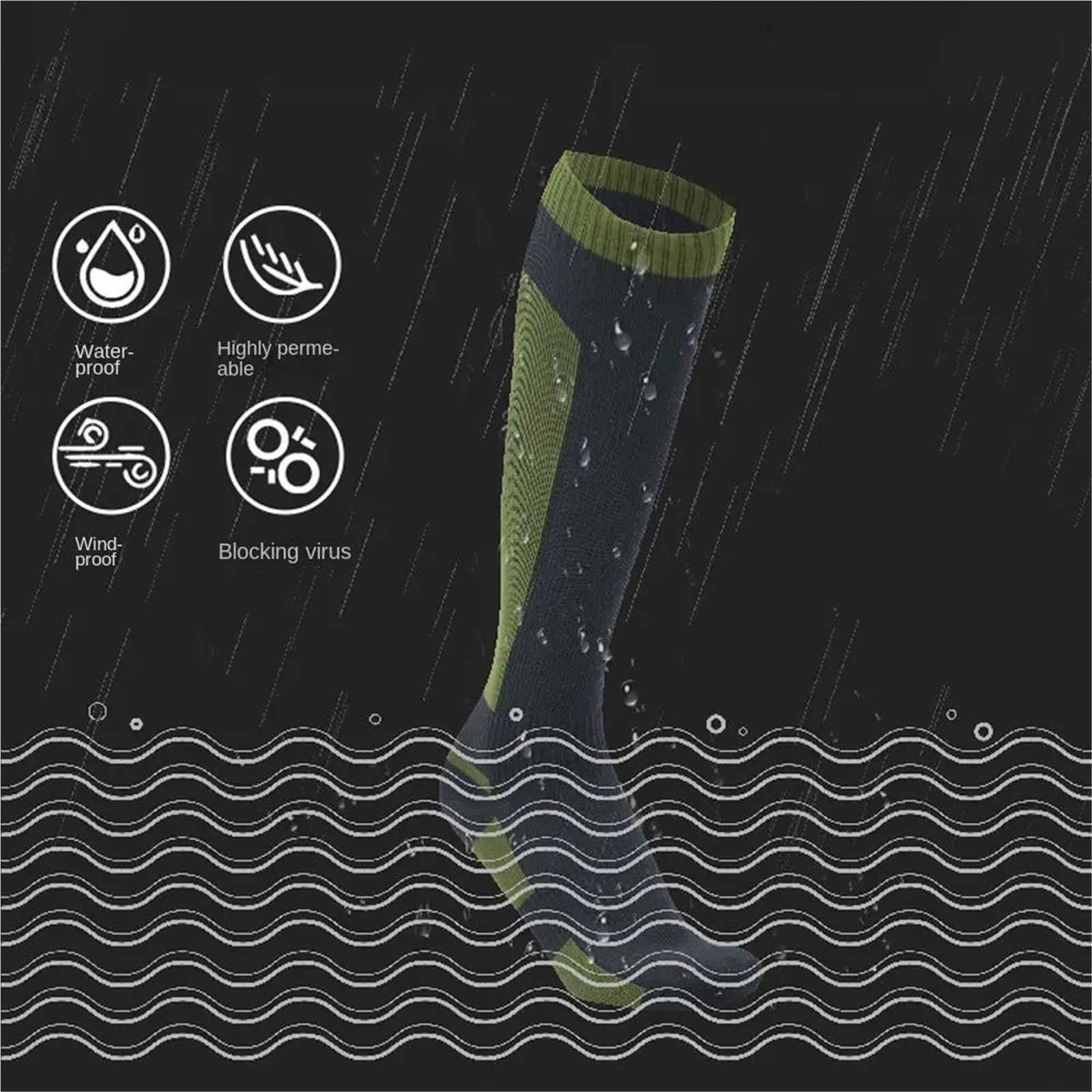 Chaussettes de ski respirantes et imperméables, confortables, for randonnée, camping, neige, chaudes, for sports plein air, hiver Pour Le Cyclisme, Le Ski