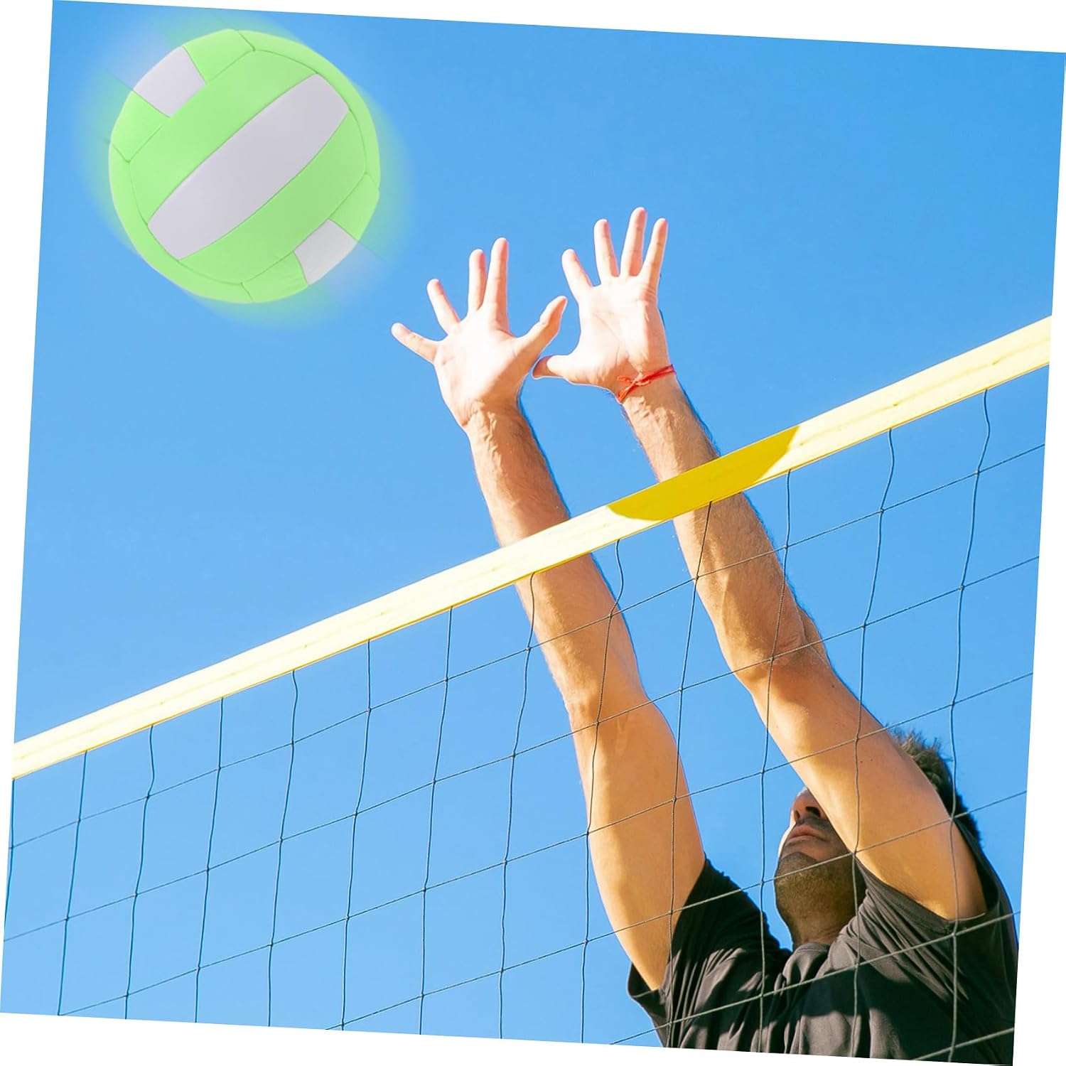 Soft Indoor Volleyball Size 5, Soft Training Ball for Volleyball Practice, Indoor Sports Equipment for Student Exams and Competition, Macaron Green White