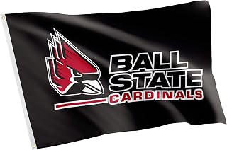 Desert Cactus Ball State University BSU Flag - 3 x 5 Feet Cardinals Banner, Indoor/Outdoor Durable Fabric, 100% Polyester Design (Style 1)