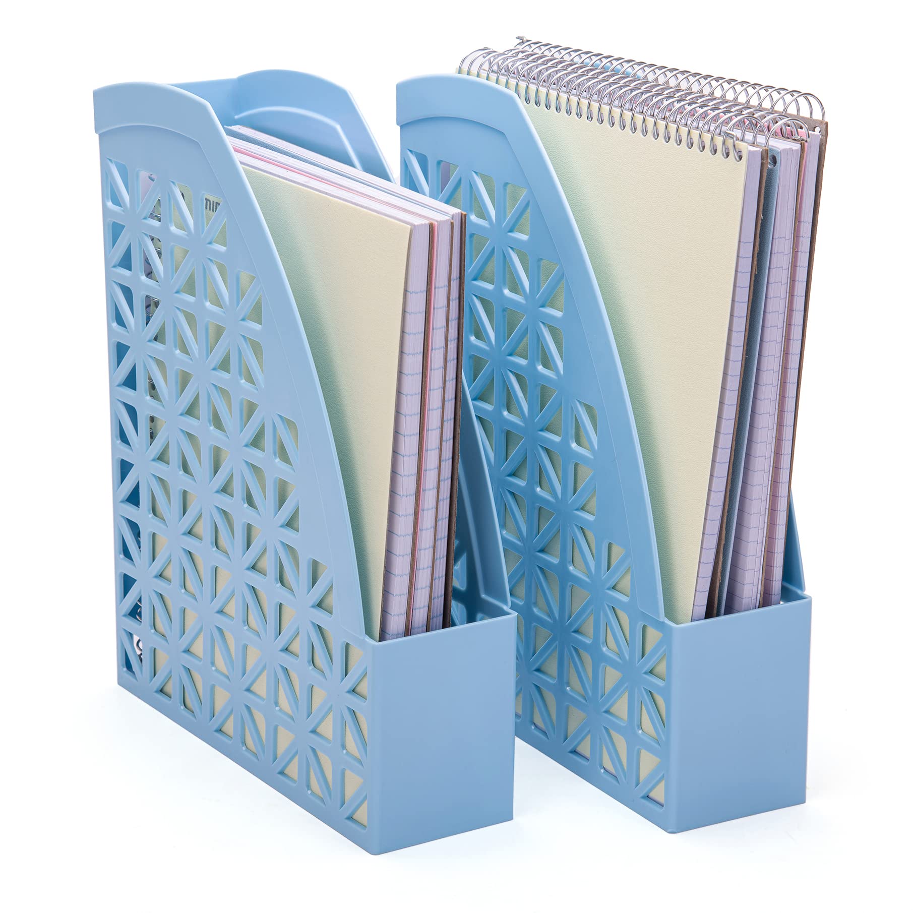 Mintra Office Plastic Desk Organizer 2pk Magazine File (Arctic Ice)