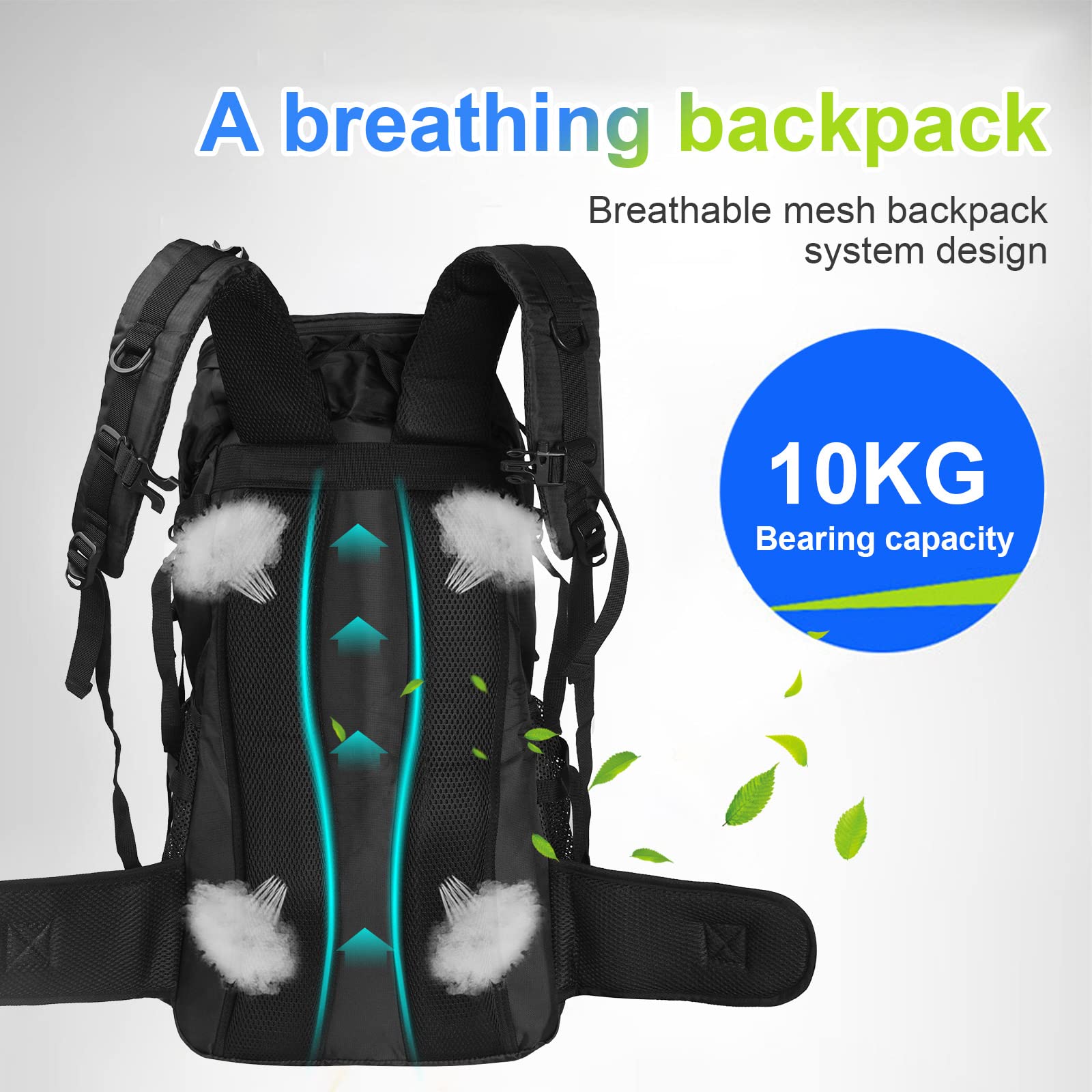 Opetdo Hiking Backpack 70L Nylon with Protective Cover Waterproof Ultralight for Mountaineering Climbing Trekking Sport Travel Camping - Image 3