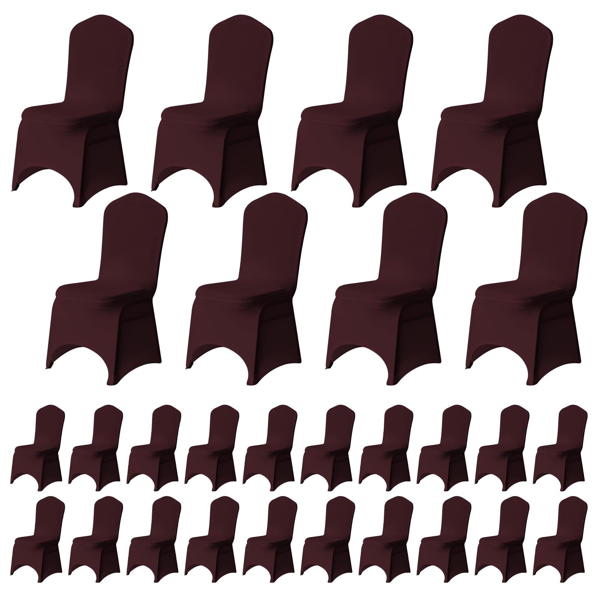 Trimming Shop Wedding Chair Covers Spandex Slipcovers, Burgundy, 100PCS