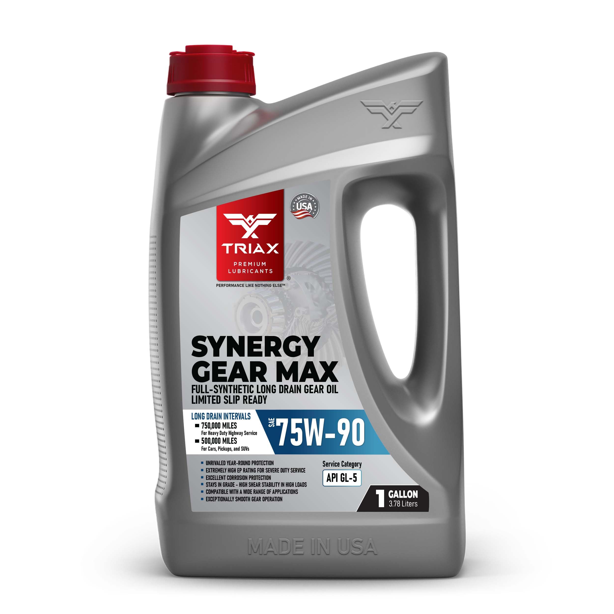 Synergy Gear Max 75W-90 GL-5 Limited Slip, Ultra Long Drain 500k Miles, Manual Transmission, Gear/Differential Lubricant (1 Gallon)