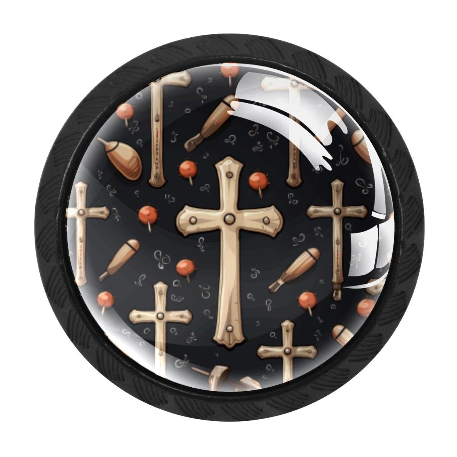 Chenzzzz Multicolored 20 4 Pack Cabinet Handles Black Easter Cross Cabinet Knobs Draw