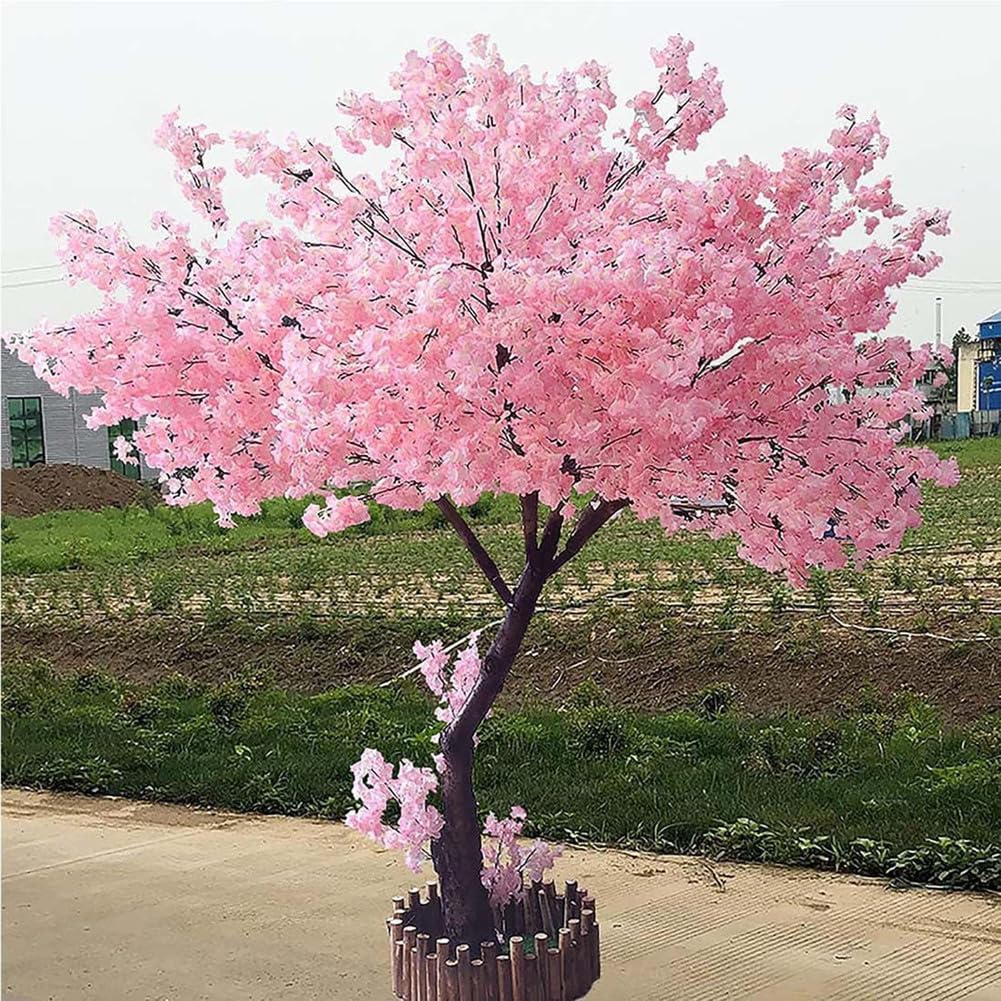 Large Cherry Blossom Plants,Artificial Cherry Blossom Trees outdoor artificial plants Wishing Tree For Wedding Event Indoor Outdoor Party Restaurant Mall Decoration,002,1.2x1m/3.9x3.2ft