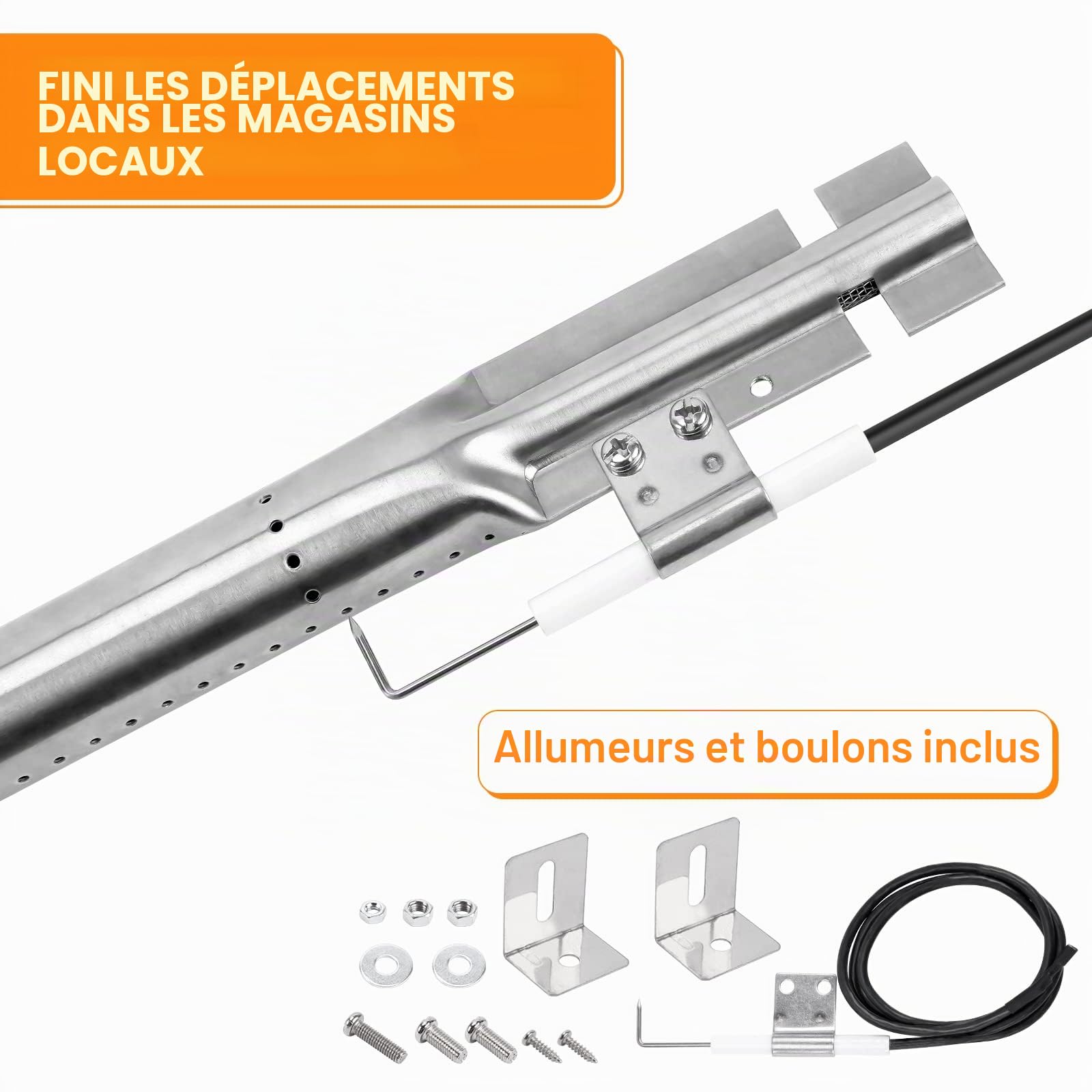 GFTIME Brûleur Tubulaire Universel de Rechange réglable en Acier Inoxydable, Extensible de 31 cm à 42 cm, s'adapte à la Plupart des grilles de Barbecue à gaz 3Pack