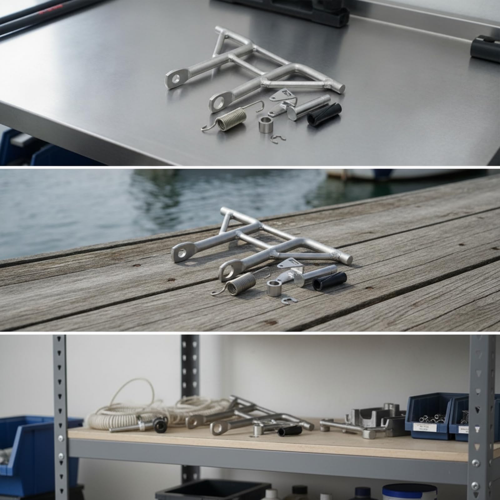 Supporto Motore Marini Braccio Inclinabile Fuoribordo Staffa Inclinazione Motore Kit Staffa Completa Metallo Robusto Compatibile 40HP con Boccola Clip