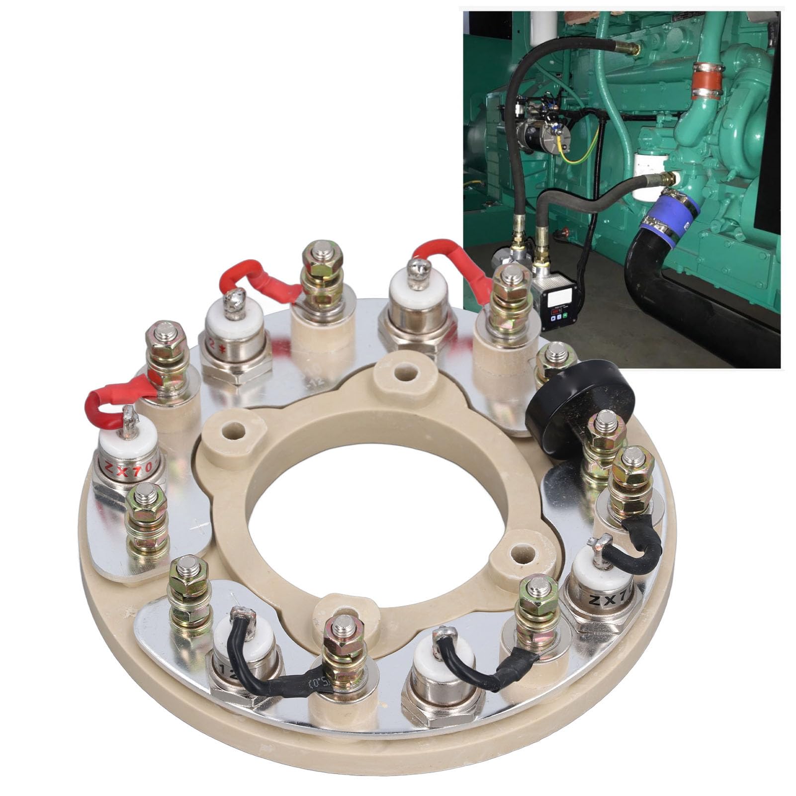 Ausla Ruota Raddrizzatore Ponte Ad Anello Raddrizzatore in Ottone per Componenti Elettronici del Generatore Installazione Semplice Uscita CC Stabile Resistente Alla Corrosione per la Riparazione del