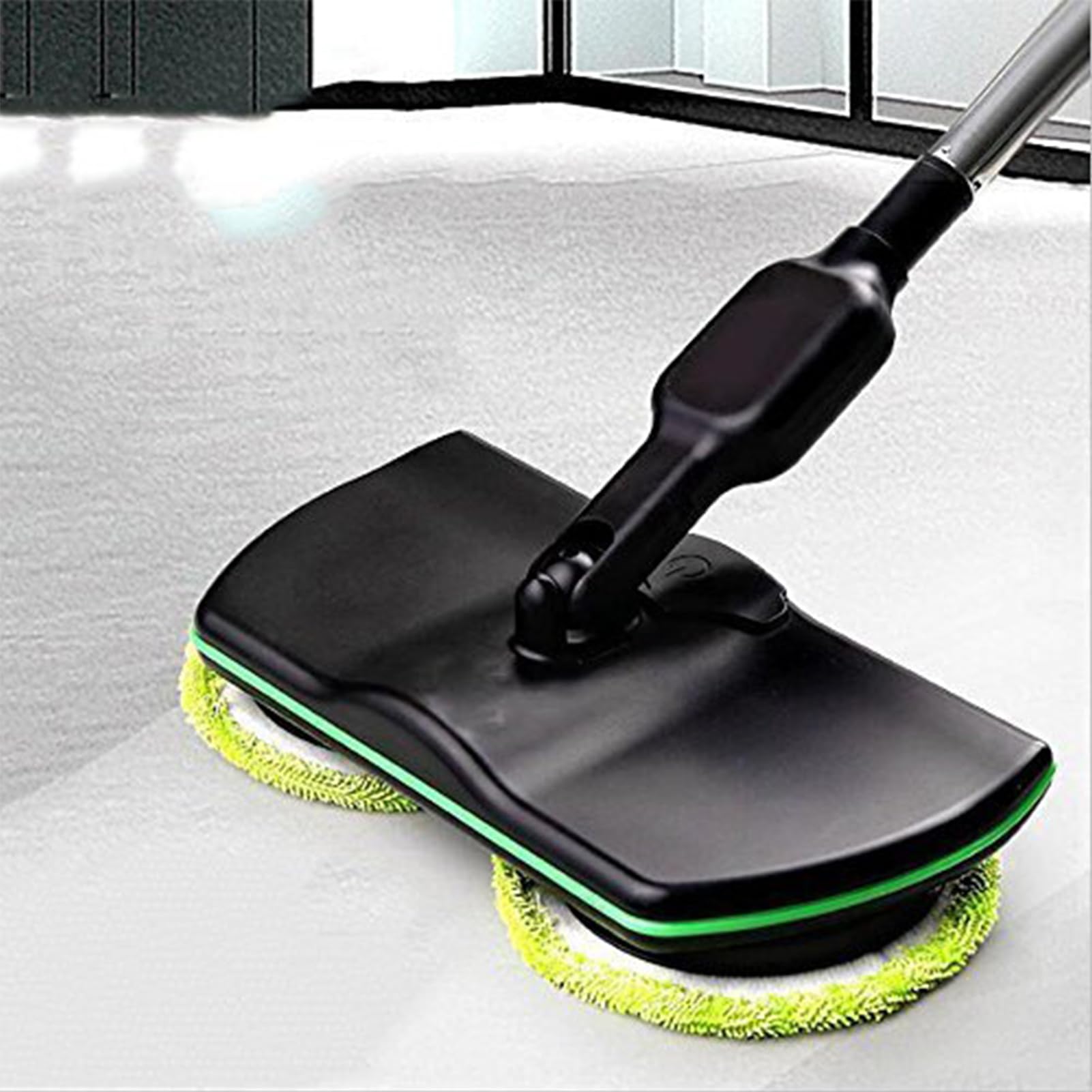 Trapeador Eléctrica Giratoria Inalámbrica, Mopa Pulidora Barredora, con 2 Almohadillas Microfibra y 2 Almohadillas Pulido,Manual Limpiador de Suelos para el hogar,giratoria en 180°