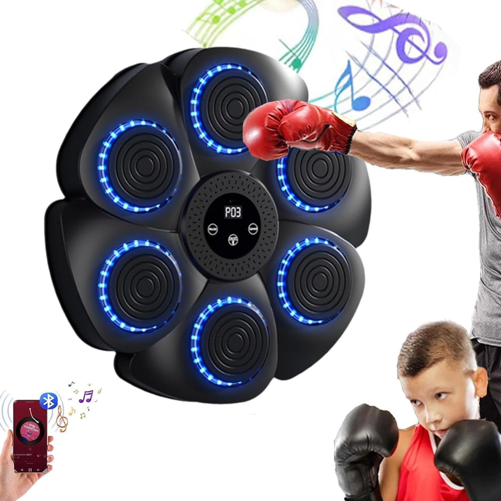 Machine de boxe musicale pour s'entraîner à la maison en musique avec gants