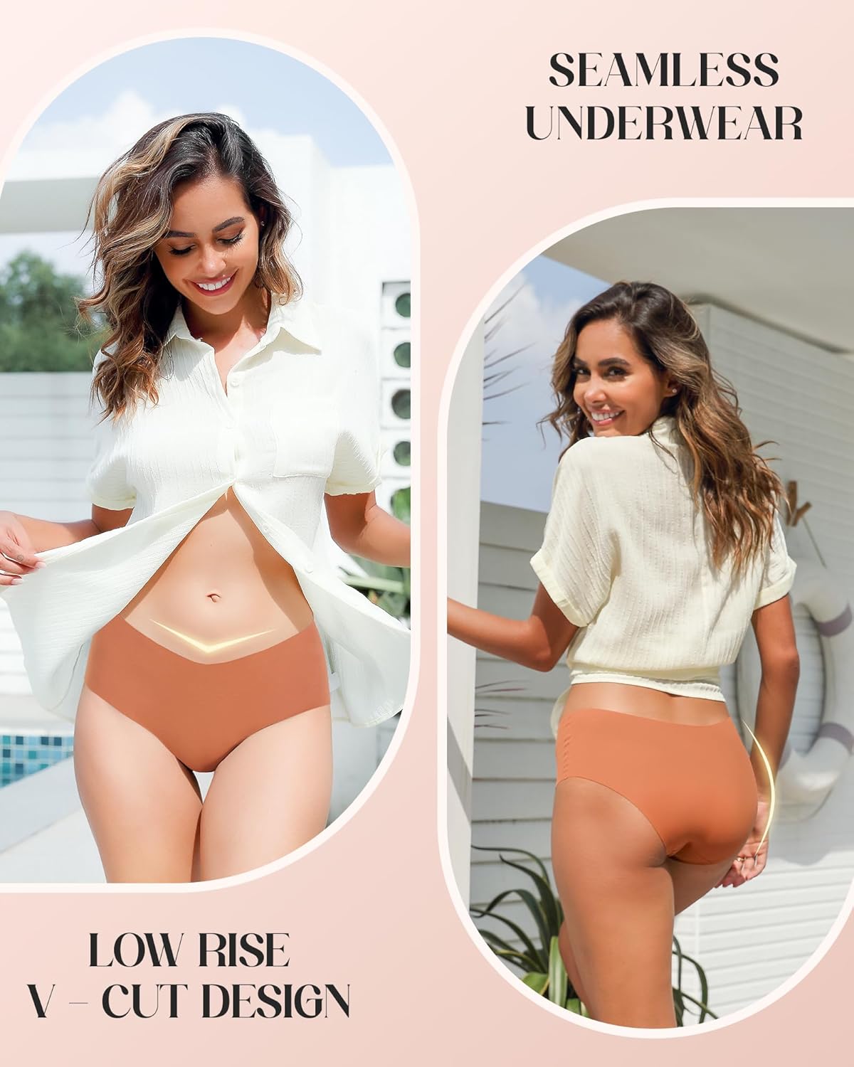 Xibing Seamless Underwear for Women No Show Panties Cheeky Bikini Underpants Soft Stretch Invisible Hipster 6-Pack Size XS-XL - Image 2