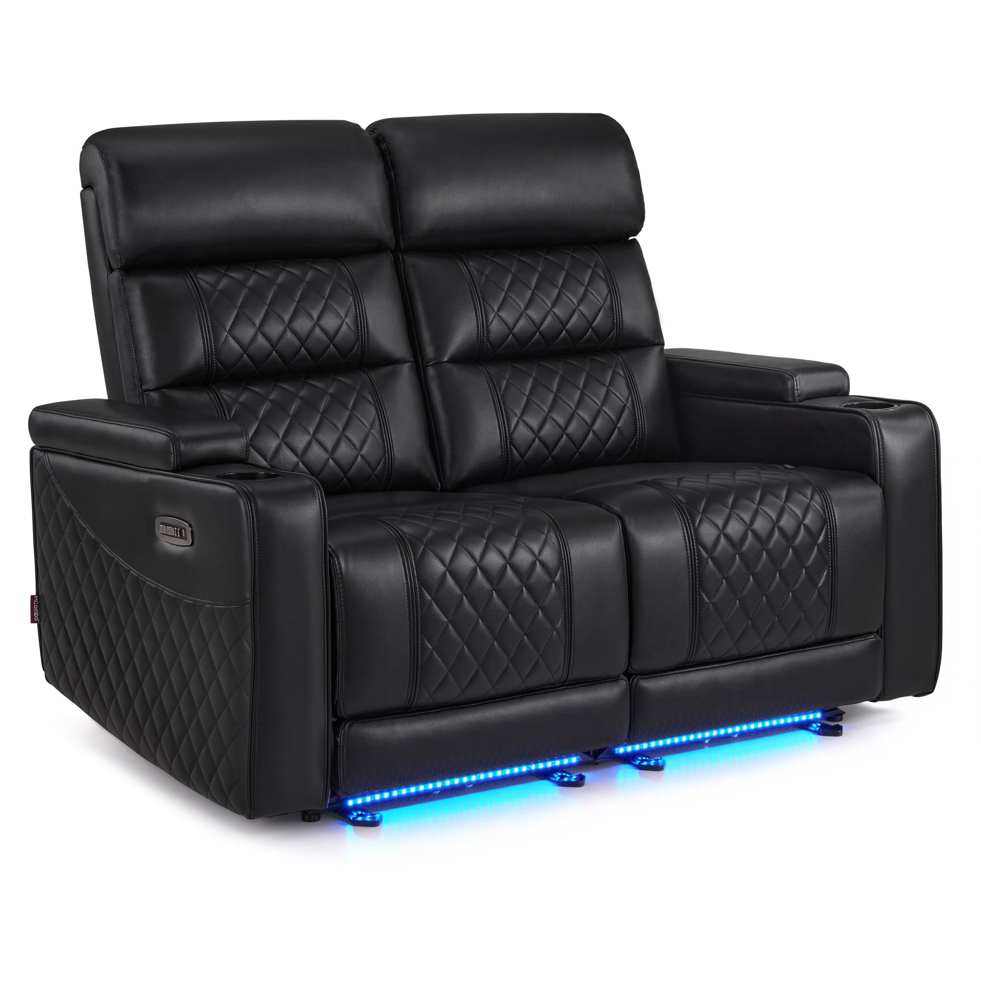 M MCombo Fauteuil cinéma 2 Places, réglable électriquement, Zero-Gravity, Appui-tête réglable, canapé 2 Places avec Fonction lit, Coussin d'assise en Mousse Pleine 35D 7705