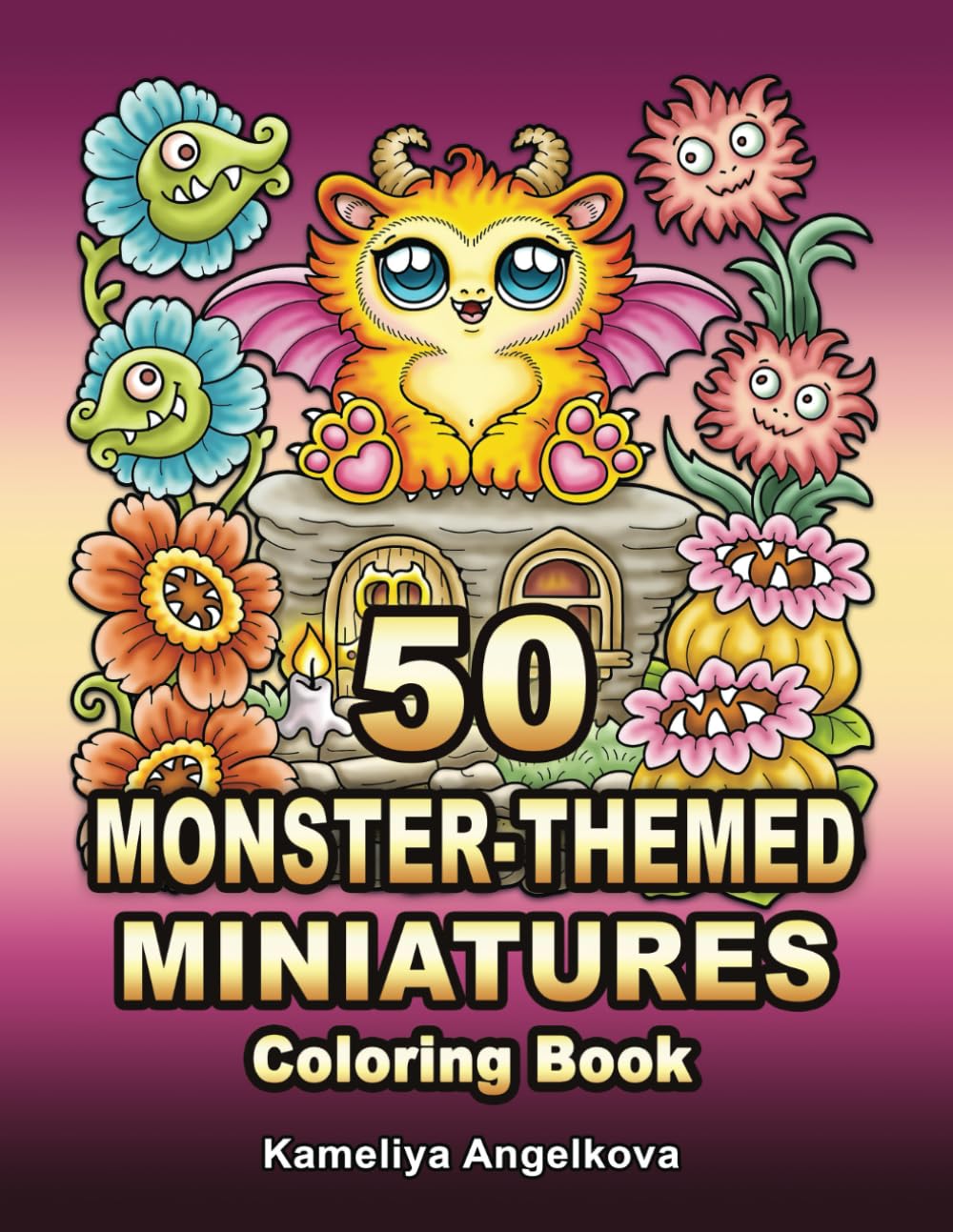 50 Monster-Themed Miniatures Coloring Book