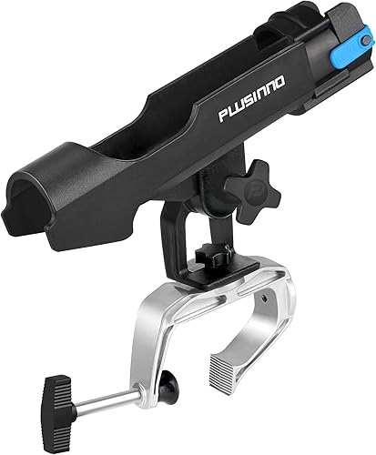 Miniatura 10 de PLUSINNO Soporte para Cañas de Pesca para Barco Abrazadera de Apertura Grande Ajustable 360 Grados Soportes para Cañas de Pescar Soporte Plegable
