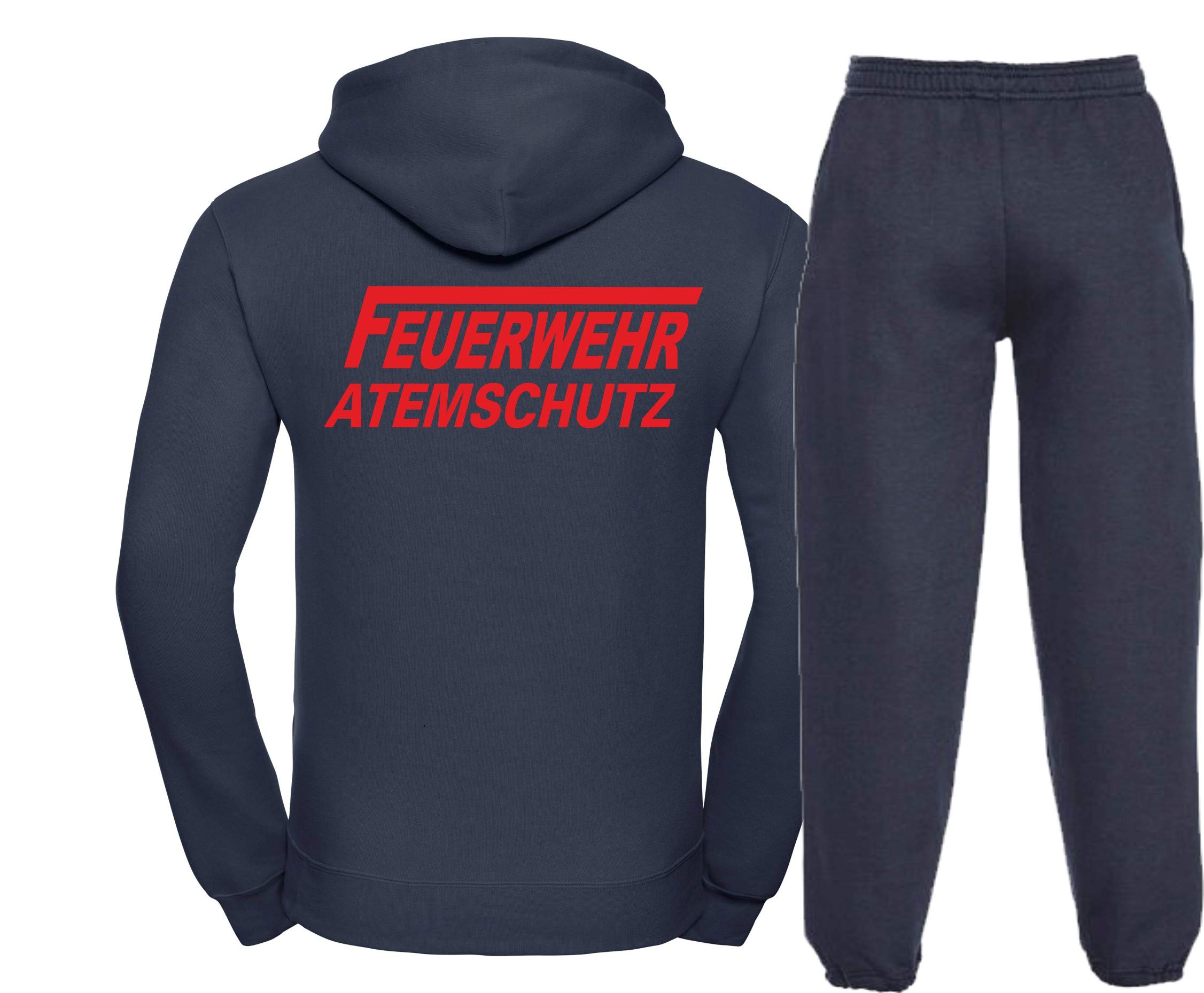 Kapuzen-Jogginganzug Navy, Feuerwehr ATEMSCHUTZ langes F rot