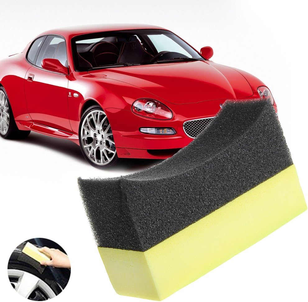 Zczhang fish858 Professional Car Tyre Tire Dressing Applicator Curved Foam Sponge Pad