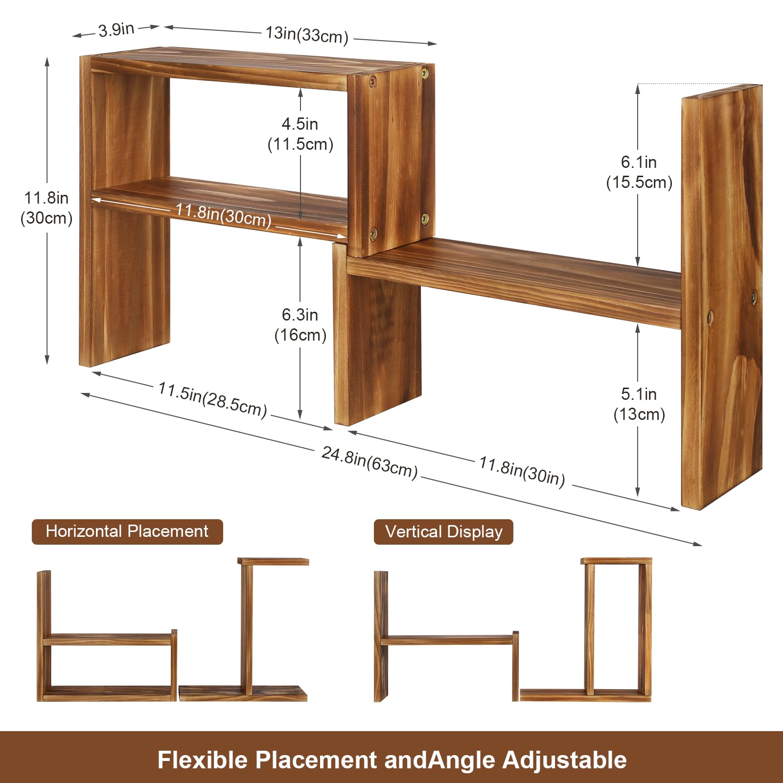 OcBuct 5 Tiered Small Window Plant Shelf,Wooden Desktop Plant Stand Indoor ,Table Top Plants Shelves,Window Sill Shelf for Plants Lovers,Succulent, Countertop Plant Rack Holder