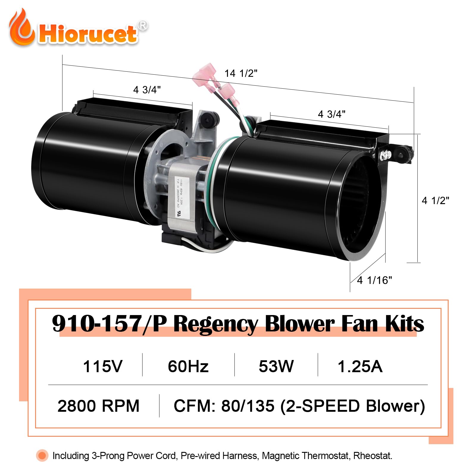Aazon.co: Hiorucet 910-157/P Wood Stove Blower Fan Replaceent For - View #11