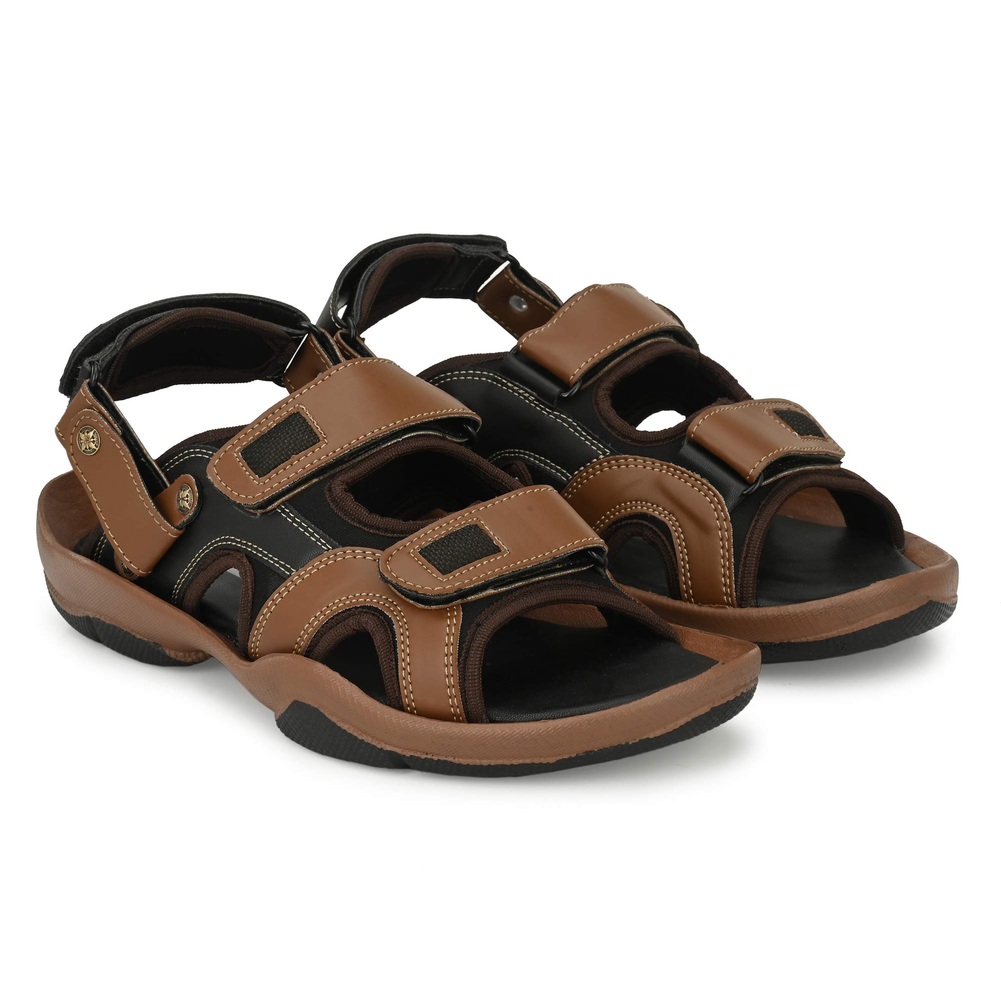 BLACK COOPER Black and Brown stylish sports outdoor fashion Men sandals (B08LNMWT5F) Amazon Price History, Amazon Price Tracker
