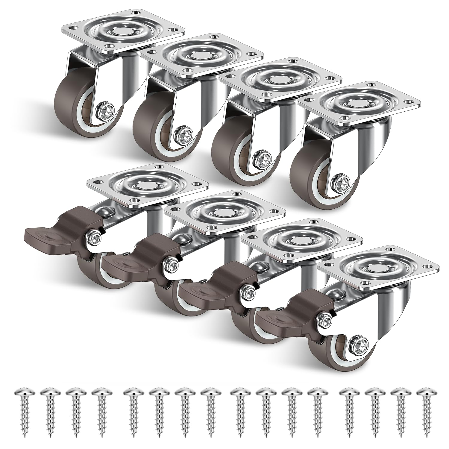 ruote per carrelli 25mm丨 Set di 8 ruote per carrelli丨Totale Capacità 80kg
